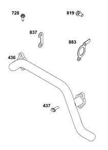 Exhaust Group Diagram and Parts List for 386447-0098-B5 200000 - 399999 Briggs and Stratton Engine